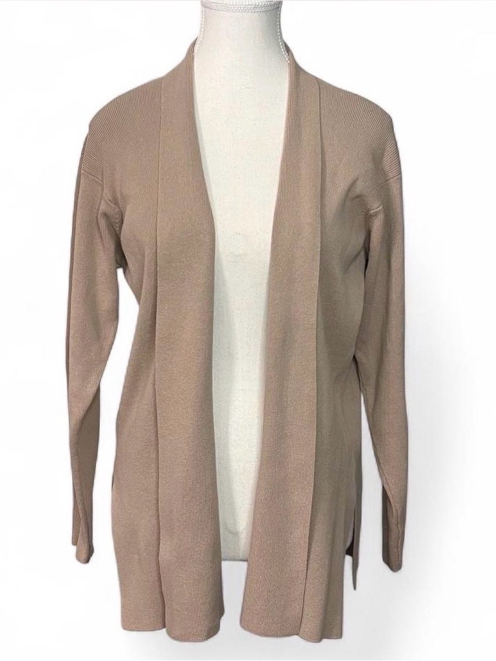 Eileen Fisher long sleeve tan 100% cotton cardigan Small